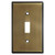 1 Toggle Switch Plate Covers - Antique Brass
