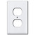 Engravable Duplex Outlet Wall Plate - White 304 Stainless Steel