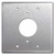 Middle 1.62" Twist Lock Outlet Plate for 2-Gang Box - Stainless Steel 