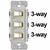 Stacked Despard Toggle Switch Set: Two 3-Way + One Single Pole 15A - Ivory