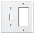 Toggle Rocker GFCI Switch Wall Plate - White 304 Stainless Steel