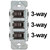 Despard Triple 3-Way Toggle Switch Set - Brown