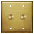 Modern Brass Dimming Switch Wall Plate Set - 2 Gang Natural Brass