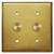 Modern Brass Dimming Switch Wall Plate Set - 2 Gang Natural Brass