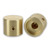 Raw brass knobs attach firmly to dimmer shaft with set screw.