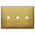 3-Rotary Light Dimmer Switch Wall Plate - Unlacquered Raw Brass