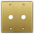 Dual 5/8" Cable Switch 2-Gang Cover Plates - Satin Brass