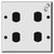 4-switch cover plate can be mounted to boxes mounted sideways (screw holes left/right)