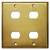 2-Gang 4-Despard Switch Wall Plate Covers - Raw Brass
