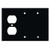 1 Duplex 2 Blank Switchplate - Black