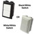 Switches available with black housing/white buttons or white housing/white switches