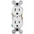 15A Weather-Resistant TR Duplex Outlet Ext Pressure Plated - White