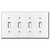 Engravable 4 Toggle Light Switch Trim Plate - White Stainless Steel 304
