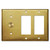 1 Rotary Dimmer + 2 Decor Rocker Wall Plate Set - Natural Unfinished Brass