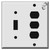Rotate this 2-gang 3-Despard 1-toggle light switch cover.