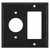 Decor Rocker + 1.4" Round Outlet Cover Trim Plate - Black 