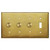 4-Gang - 3 Rotary Dimmers + 1 Toggle Modern Dimming Wall Plate Set S/P 3W Push On/Off