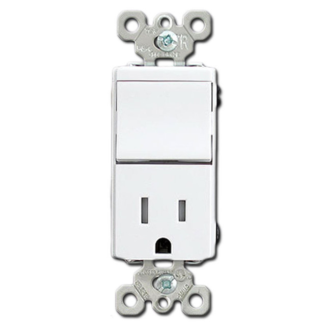 White Rocker Switch 15 Amp | Kyle Switch Plates