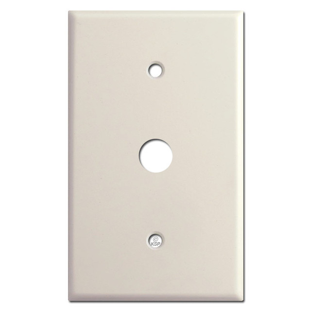 Oversized 5/8'' Phone Cable Wall Plate Cover Light Almond