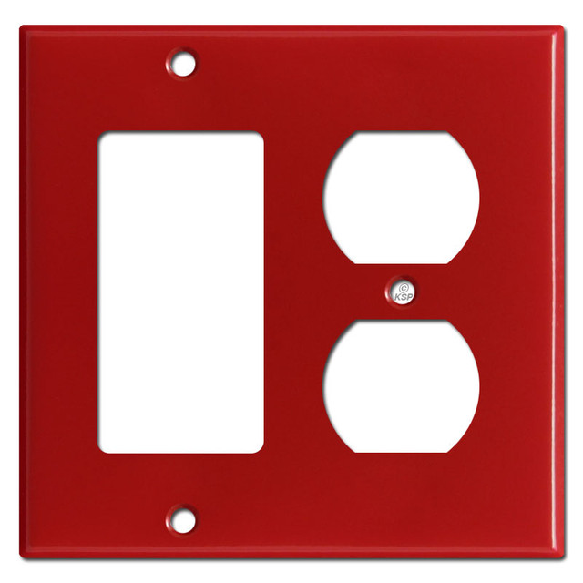 Red Combo Switch Plate Covers - Combination Wall Plates Made in USA