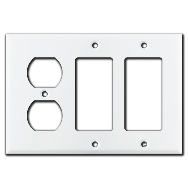 1 Duplex Outlet & 2 GFCI Decora Rocker Switch Plates White