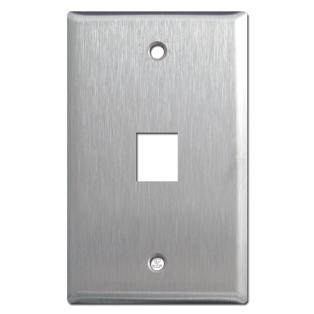 1 Phone Jack Wall Plates Satin Stainless Steel