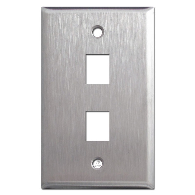 2 Telephone Jack Switchplates Spec Grade Stainless Steel