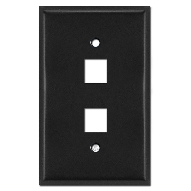 Black Telephone Jack Switch Plates and Cable Wall Covers