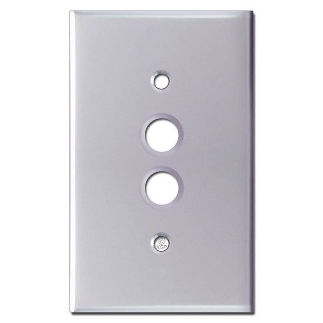 Two Push Button Wall Plate Covers - Polished Chrome