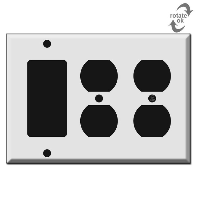 2 Duplex Outlet 1 Rocker Light Switch Covers White