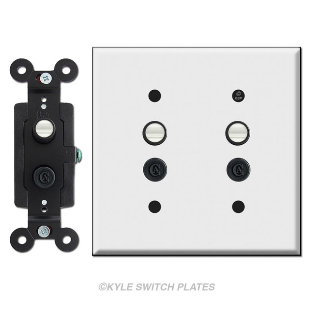 Decorative Double Push Button Light Switch Plate