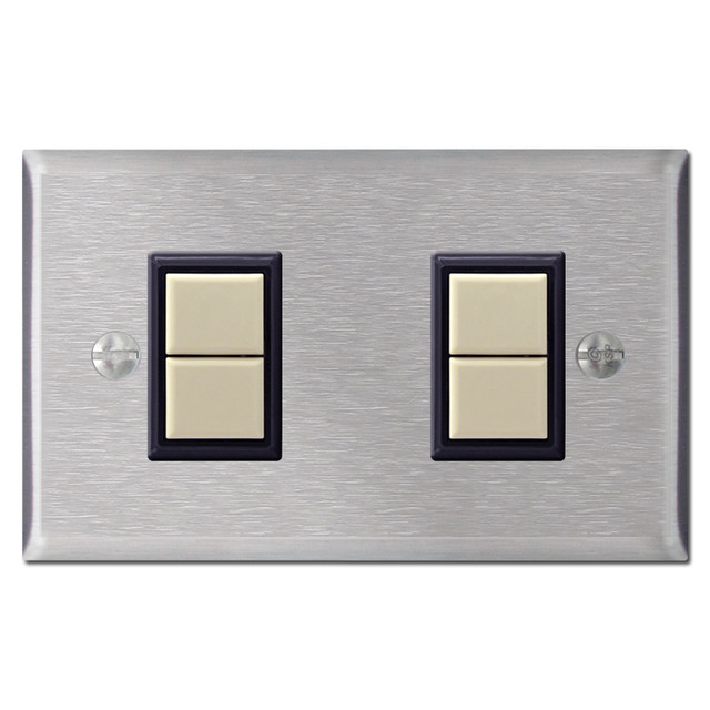 1 GE Low Voltage Wall Switch & Cover Set Stainless Steel