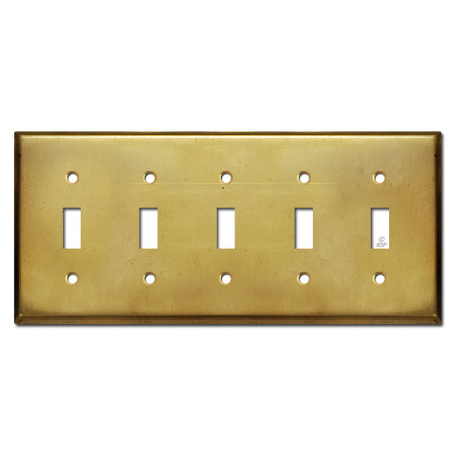 Double Pushbutton Switch Wall Plates Unfinished Raw Brass