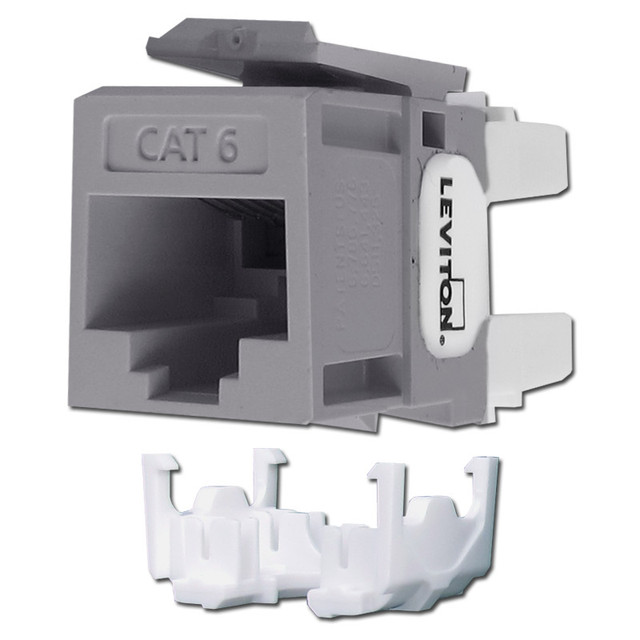 Leviton White Cat6+ Jack for QuickPort Frames