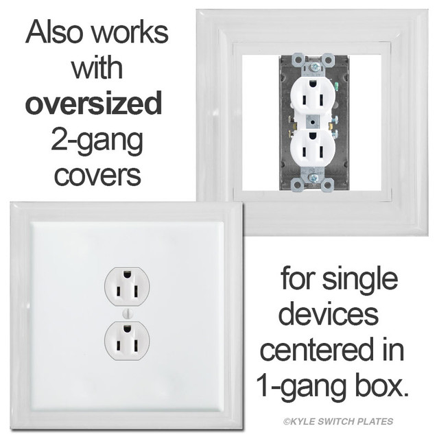 Raised 2Gang Deep Wall Switch Plate Extender Shields