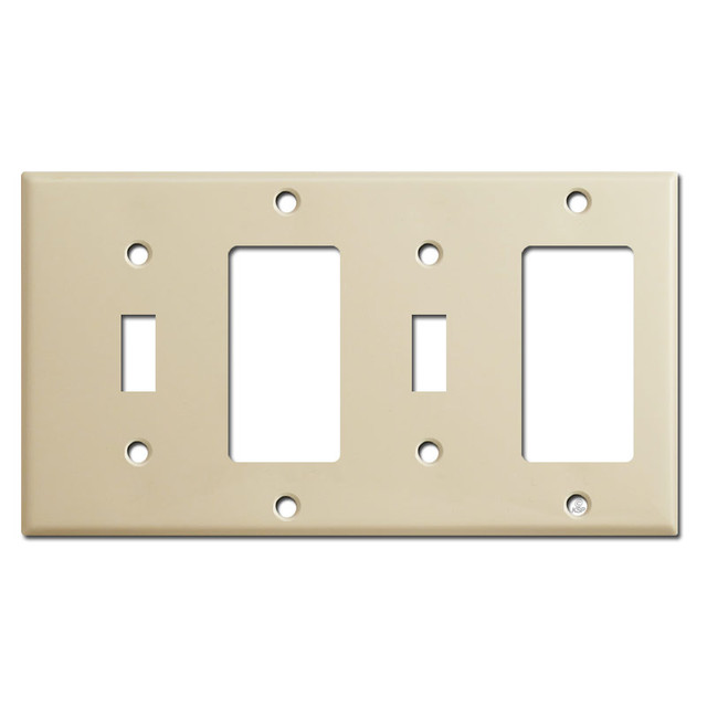 4-Gang Decora 2 Toggle Decora Electrical Outlet Cover - Ivory