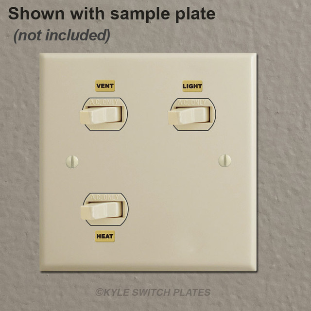 Light, Heat, Vent, Night Light Switch ID Wall Plate Labels