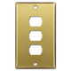 Triple Decora Rocker GFI Light Switch Covers - Satin Brass