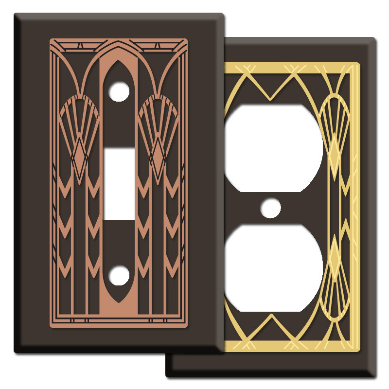 Art Deco Fan Switch Plates & Outlet Covers in 100 Sizes by Kyle Design