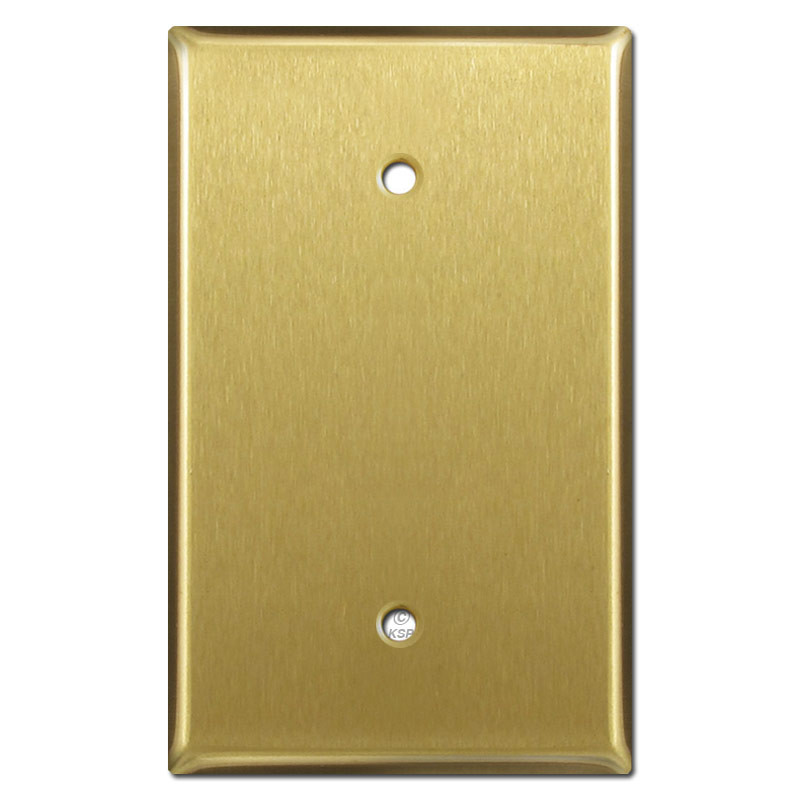 1 Blank Oversized Switch Plate Cover Satin Brass