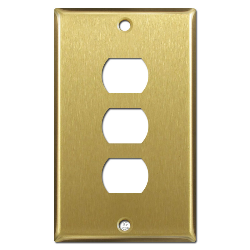 Triple Decora Rocker GFI Light Switch Covers - Satin Brass