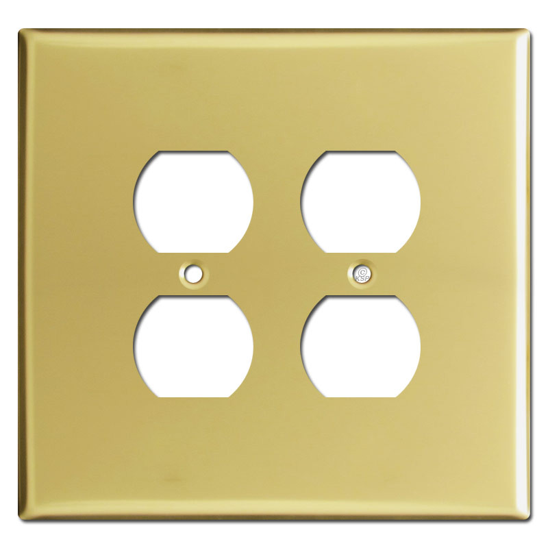 Polished Brass Receptacle Wall Plate Covers