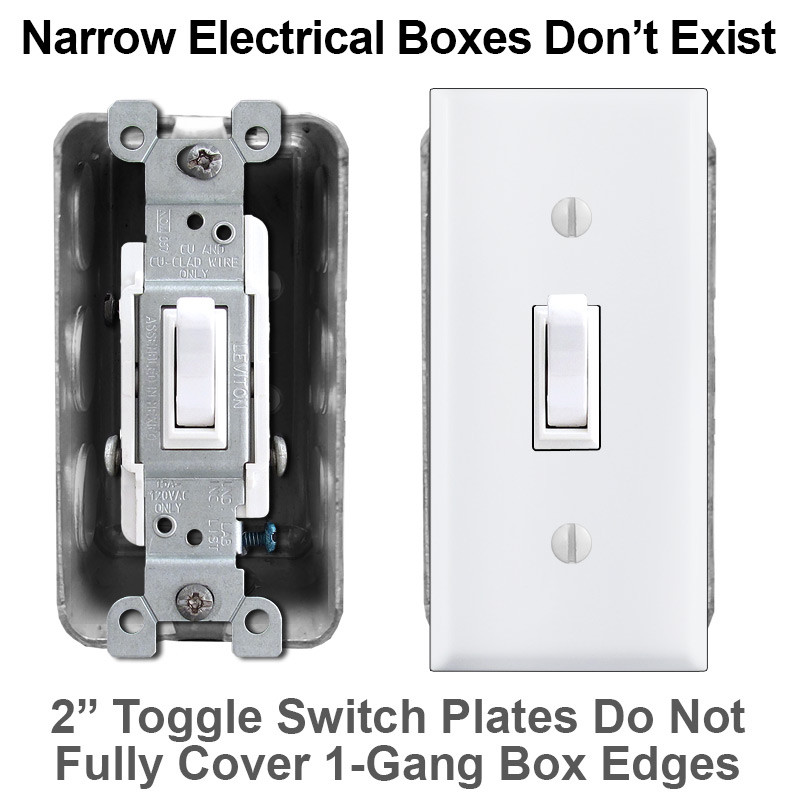 2 Inch Wide Narrow Toggle Switch Plate Covers