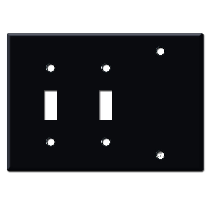 3 Blank Electrical Wall Plate Covers Black Kyle Switch Plates