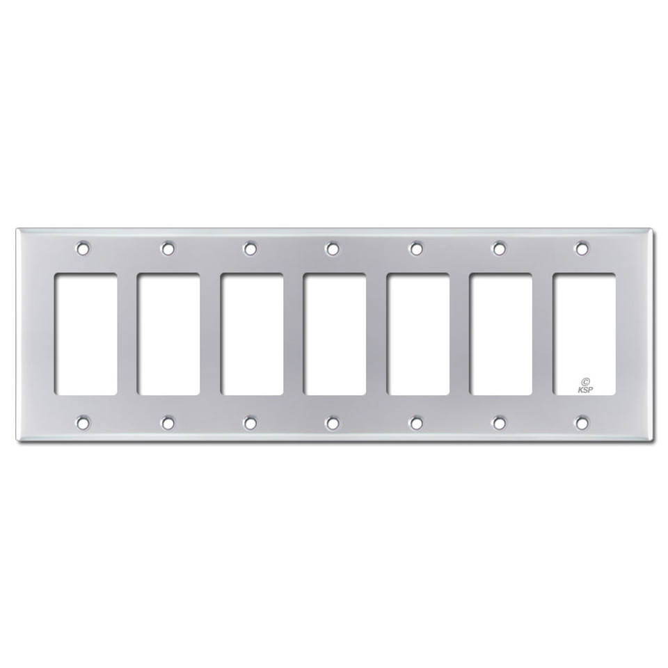Seven Decora Switch Plates Polished Chrome