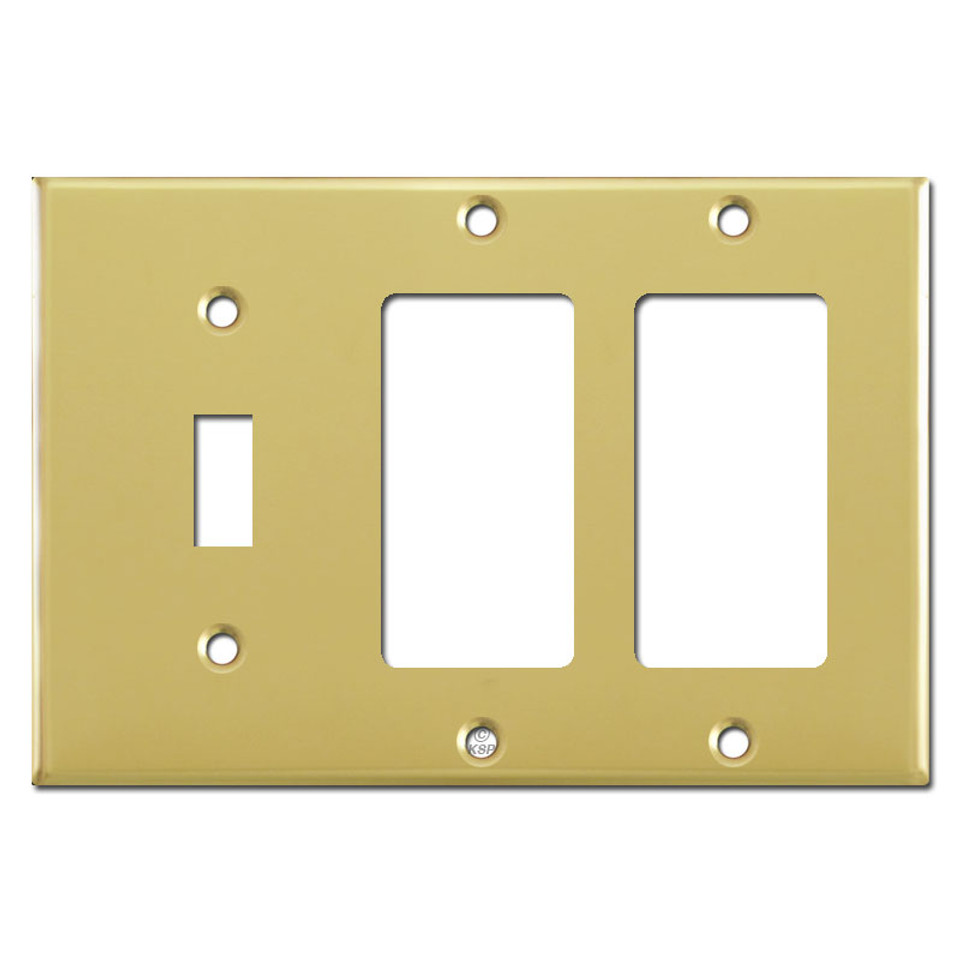 Single Toggle Double Decora Switch Plates Polished Brass