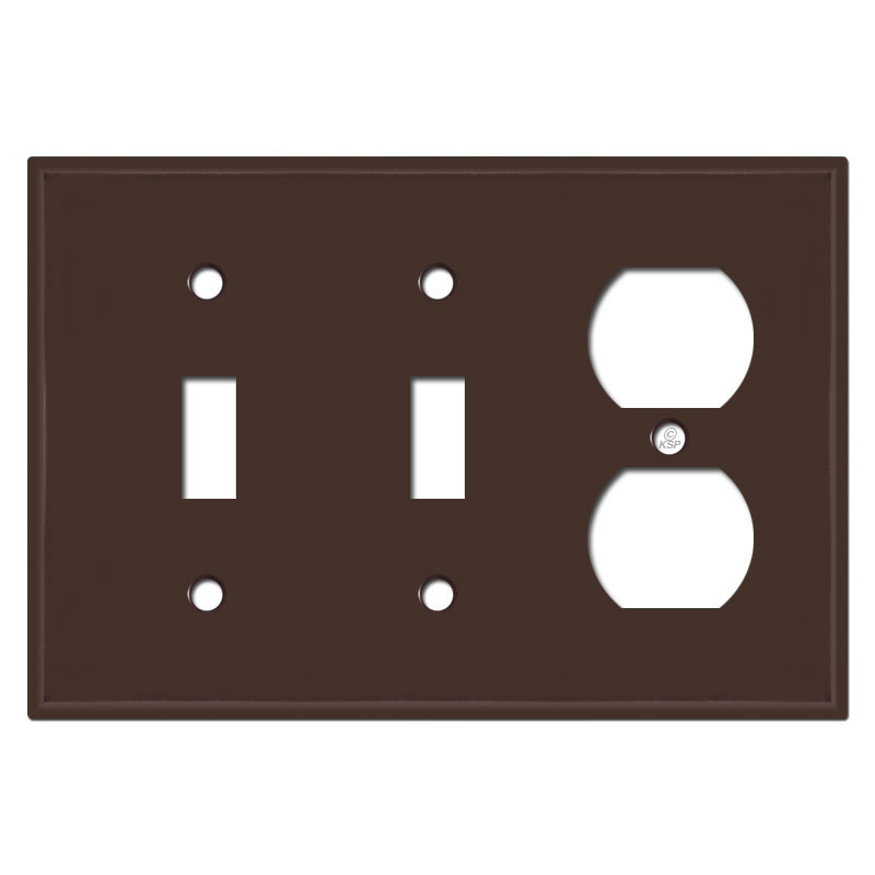 2 Toggle Duplex Outlet Wall Plate Brown