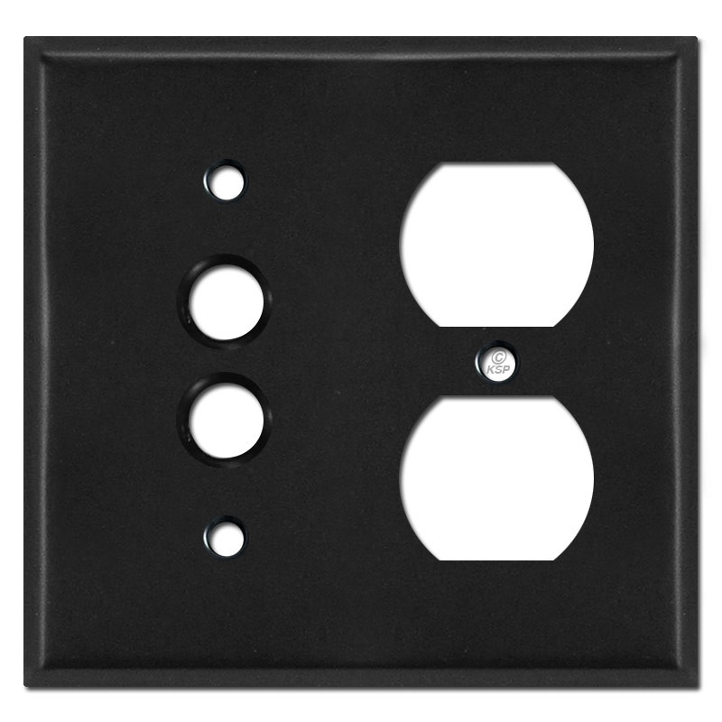 Single Push Button Wall Cover Plates Dark Bronze