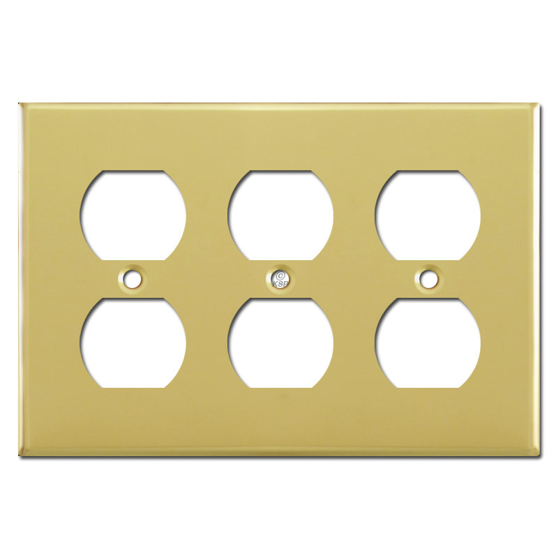 One Electrical Plug Plate Covers Satin Brass Kyle Switch Plates