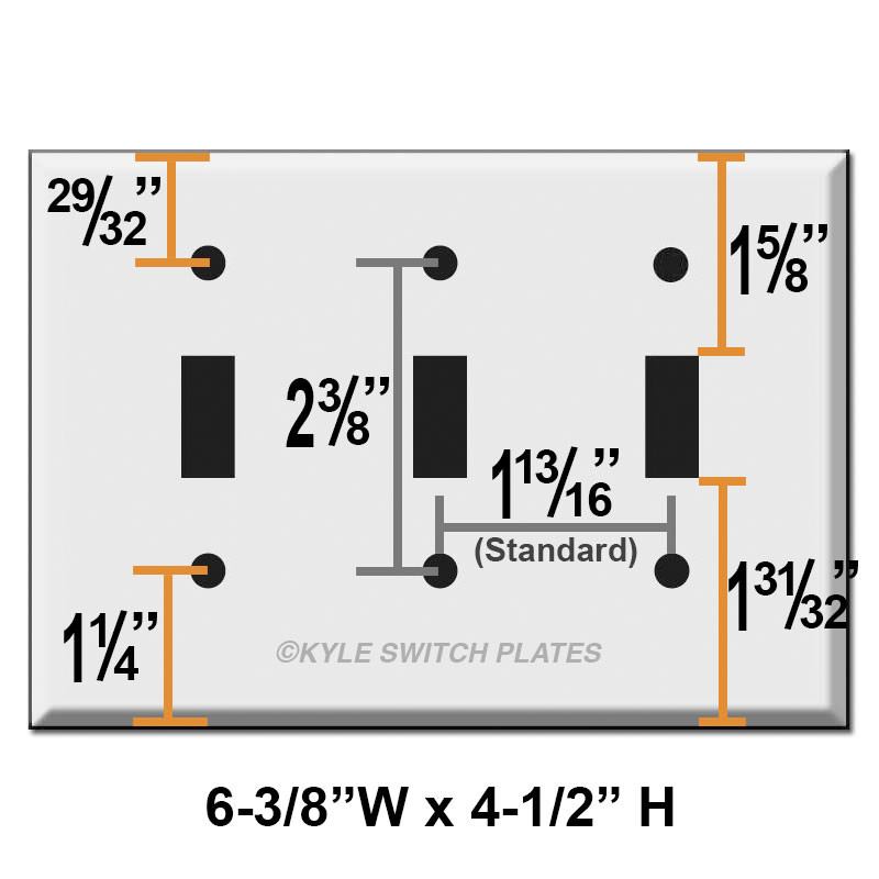 Half Short 3 Toggle Switch Face Plate White Kyle Switch Plates